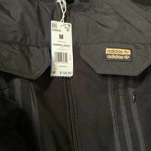 Adidas Black Warm Bomber Jacket M - Picture 8 of 11